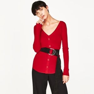 Zara Red Cardigan